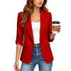 Women's Fall 3/4 Sleeve Color Open Front Cardigan Jacket for Business Casual Work