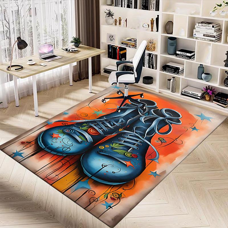 1PC Shoes Stars Extra Large Non Slip Floor Carpet, Office, Family, Studio Large Area Rug Indoor Rugs, Bold Statement Piece