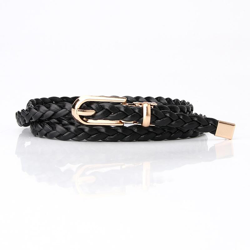Korean Style Fashionable Women's Knitted Thin Belt Women's High-end Dress Suit Small Belt Pin Buckle Belt