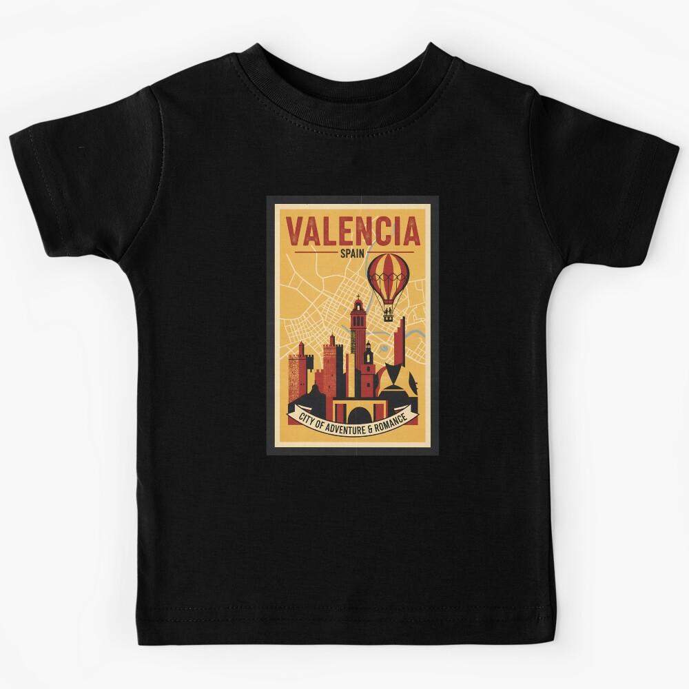 Valencia Spain 1950s Vintage Travel Tourism Kids T-Shirt 120