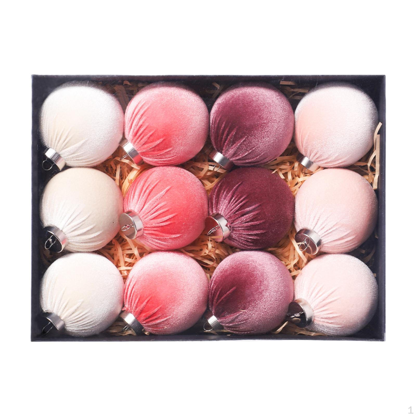 

12 шт. Рождественские шары, украшения для елки, плюшевые декоративные рождественские шары, безделушки Style B