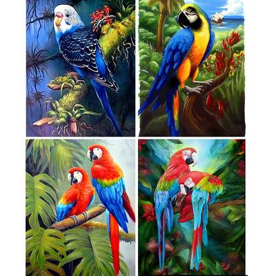 Pictura cu diamante 5D Papagali animale Rășină Burghiu rotund complet Cusatura de cruce Mozaic cu strass DIY Broderie cu diamante decorare Vanzare