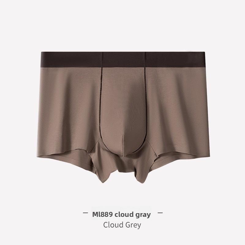 Men's Spring and Summer New Solid Color Pure Cotton Seamless Briefs