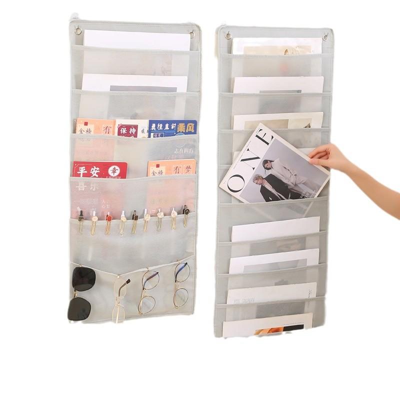 Door Hanging Organizer with Multiple Pockets, Large Capacity Storage Bag for Books Magazines Clothes Underwear, Dorm Home