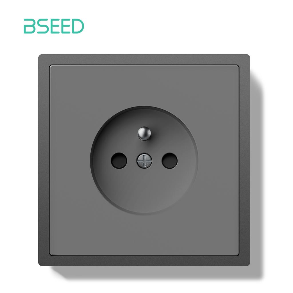 BSEED Single Power Socket Double Wall Sockets Triple Electric Outlets Four French Sockets Matte Plastic Panels Multiple Sizes