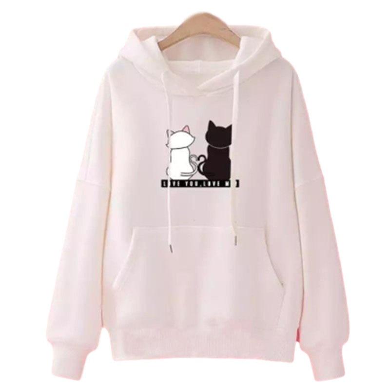 Sudaderas con capucha de manga larga de otoño Harajuku Sudadera con capucha  Linda sudadera con estampado de gato Mujer Mujer Streetwear Sudaderas con  capucha comprar a buen precio — entrega gratuita, reseñas
