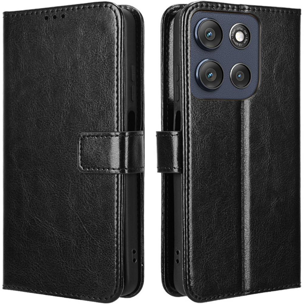 Flip Case for Motorola Moto G86 5G, Crazy Horse Wallet, Black
