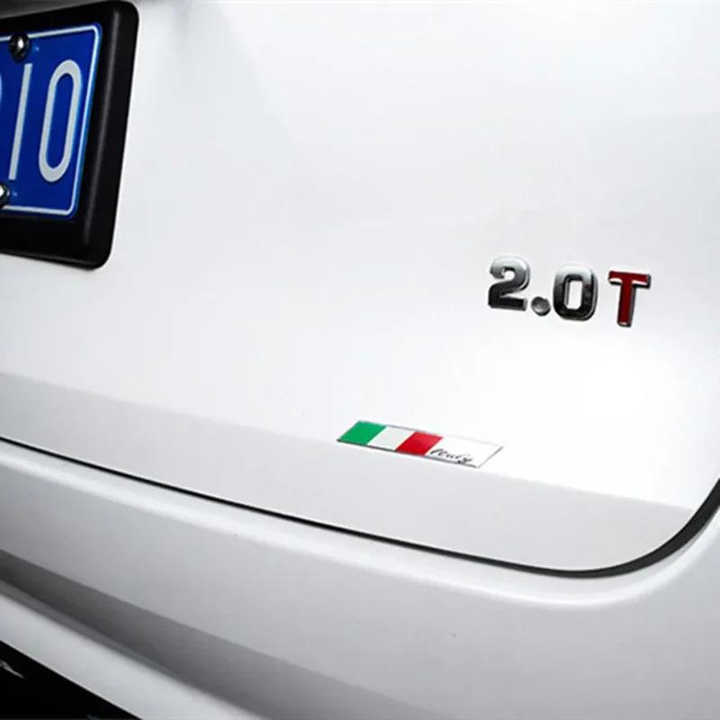 AAACN1 3D Aluminum Italy Italian Flag Adhesive Emblem Badge Car Sticker Motorcycle Decal For Alfa Romeo Fiat Ferrari Honda Suzuki BMW