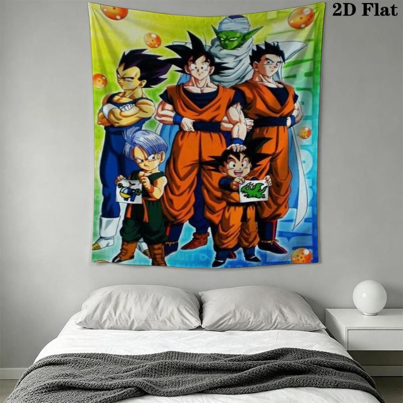 DRAGON BALL Wall Tapestry Aesthetic Wall Hanging Printed Fabric Blanket Decorative Tapestries for Bedroom Living Room Home Decor