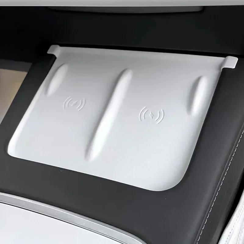 Silicone Wireless Charger Anti-skid Protective Pad for Tesla Model 3 2025-2025 Model Y 2017-2025 Phone Holder Car Accessories
