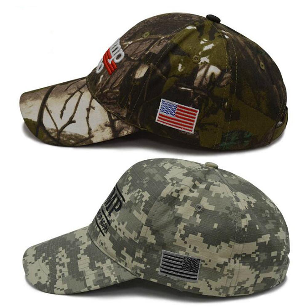 Unisex Summer Outdoor Sports Adjustable Camouflage Trump2020 Embroidery Baseball Cap
