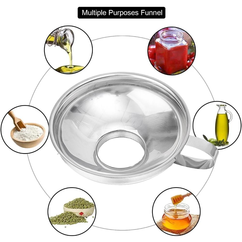 2 Pâlnie pentru Conserve cu Gură Largă din Oțel Inoxidabil Pâlnie pentru Lichide Dressing pentru Salată Strecurătoare Ustensile de Bucătărie Accesorii de Casă Consumabile