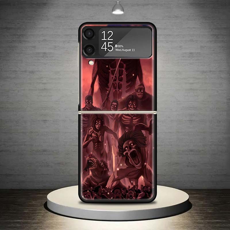 Attack-Titan Rumbling Phone Case For Samsung Galaxy Z Flip 7 6 5 4 3 5G Shockproof Cover Z Flip7 Flip6 ZFlip5 Flip3 Flip4 Luxury