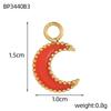 CARLIDANA Fashion Moon-shaped Multi-color Oil-dripping Gold Plated Stainless Steel Pendant Heart Apple Accessories DIY Jewelry