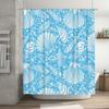 Modern Blue Shell Pattern Shower Curtain Waterproof Fabric for Bathrooms Decor in Home Garden