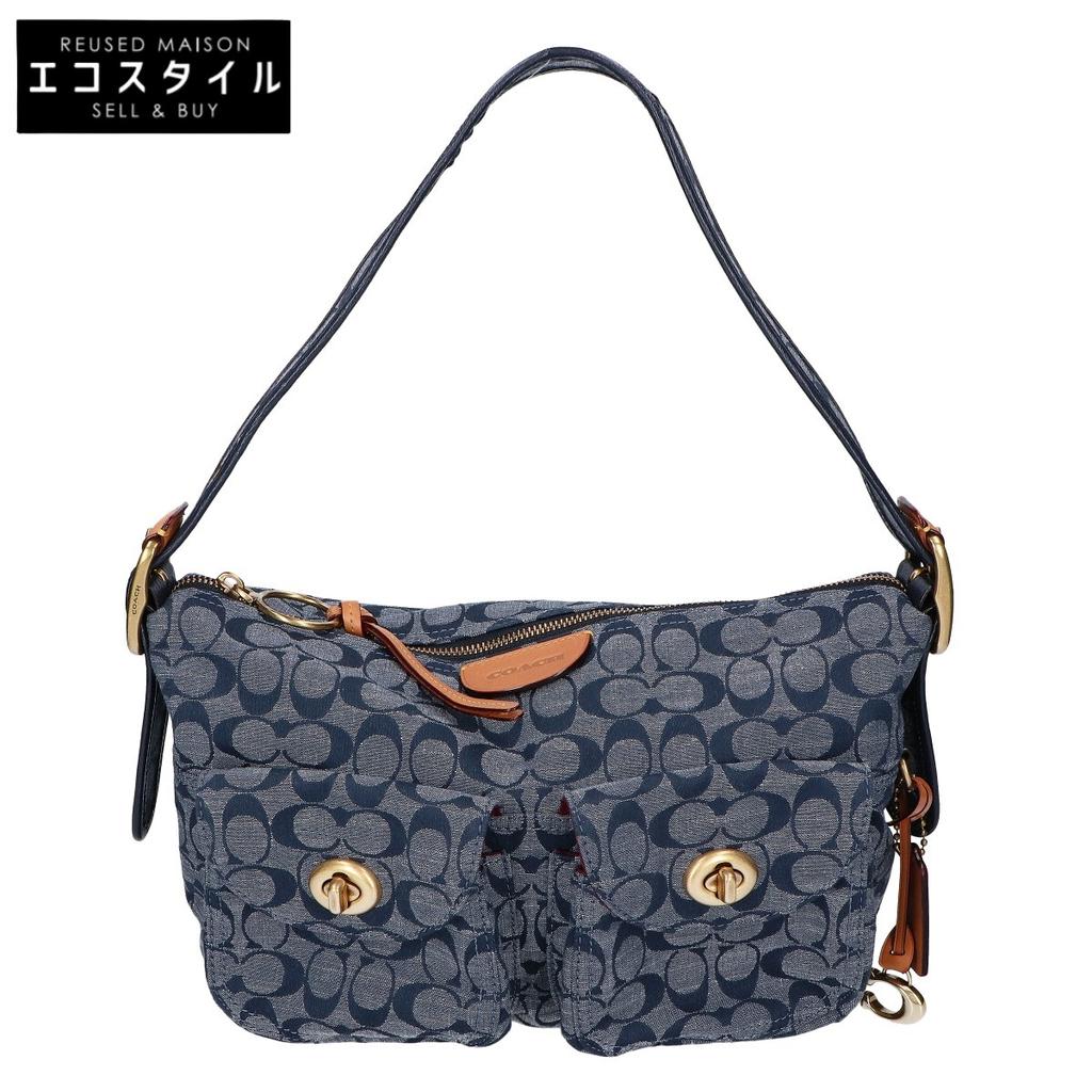 COACH [Excellent Condition] 3240 Signature Chambray Card Shoulder bag blueUsed