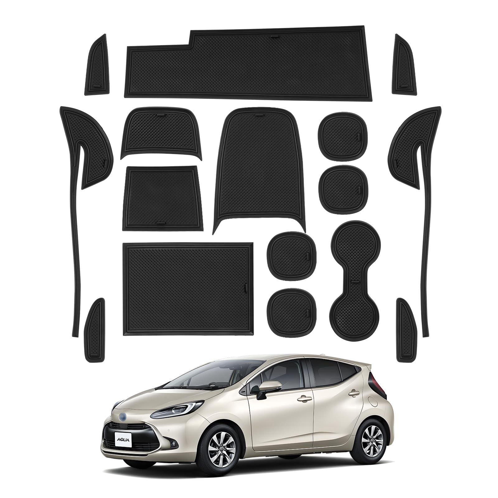 

LANGBEAN Эксклюзивный резиновый коврик для салона серии Toyota Aqua MX, коврик в карман двери, защита от царапин, шумоизоляция, детали интерьера, аксессуары для Aqua чёрный