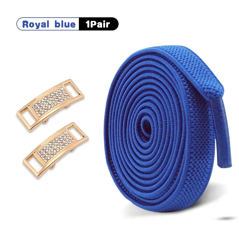 1 Pair Diamond Lock Shoelaces Without Ties Elastic Laces Sneakers No Tie Shoe Laces Kids Adult 0.8cm Flat Shoelace for Shoes New
