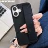 Liquid Silicone Wrist Strap Grip Matte Hard Phone Case For iPhone Air 17 16 15 14 Plus 13 12 11 Pro Max Business Wristband Funda
