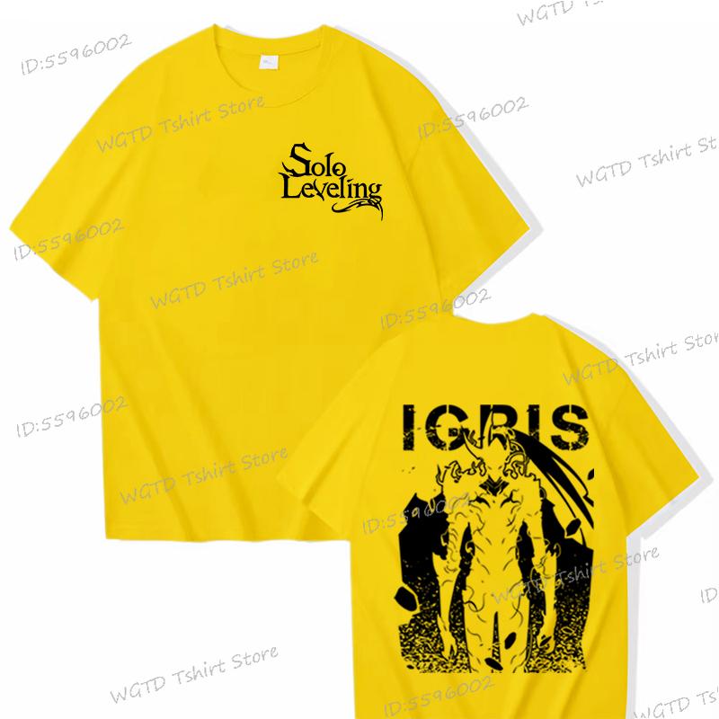 100% Cotton T-shirt for Men Solo Leveling Sung Jin-woo Cool Short Sleeve Tee Anime Fans Gifts High Quality Male Top T-shirts