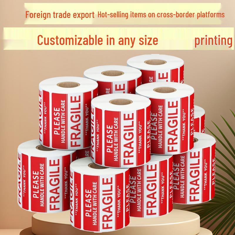 In-Stock Fragile Warning Labels - 3x2 & 4x6 Inches, Handle with Care Adhesive Stickers
