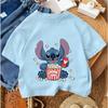 Popular Cartoon Children Tee Stitch Street Fashion For Boys Girls Summer Lightweight Casual Wear 3-14Y