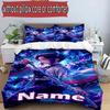 3pcs Duvet Cover Set (1*Duvet Cover + 2*Pillowcase, Without Core), Custom Name Demon Slayer Pattern Bedding Set, Home Bedroom Decor Gift