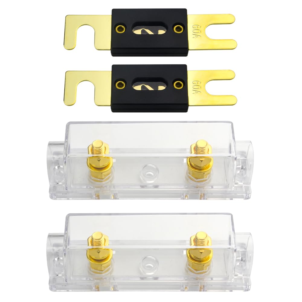 WMYCONGCONG 0/2/4 Gauge Fuse Block Holder for ANL 60A for золотой