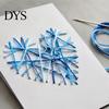 String Heart Card Kit 1/2/3 Sets DIY Art Greeting Kit, Handmade Thread Craft Anniversary Card, Make Your Own Love for Birthday Valentine's Day