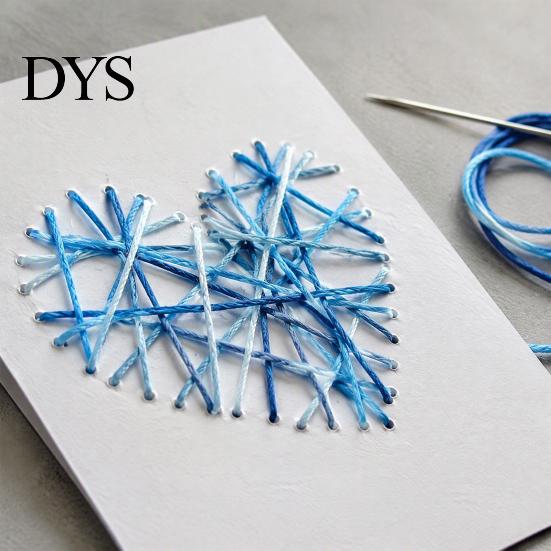 String Heart Card Kit 1/2/3 Sets DIY Art Greeting Kit, Handmade Thread Craft Anniversary Card, Make Your Own Love for Birthday Valentine's Day