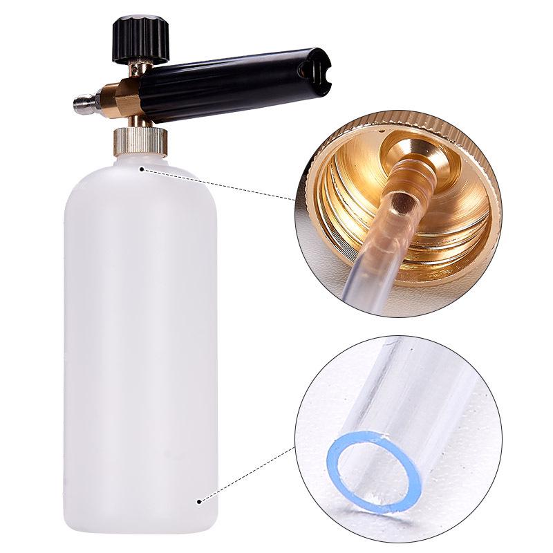 High-Pressure Car Wash Foam Gun with Brush and Snow Foam Attachment