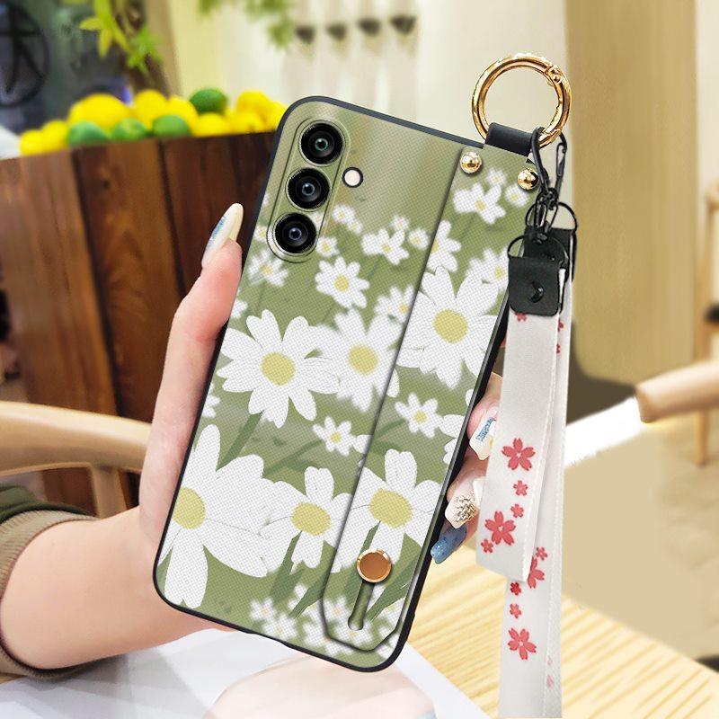 Anti-knock Ring Phone Case For Samsung Galaxy A24/SM-A245F/A25 5G Durable Wrist Strap Protective Kickstand Silicone