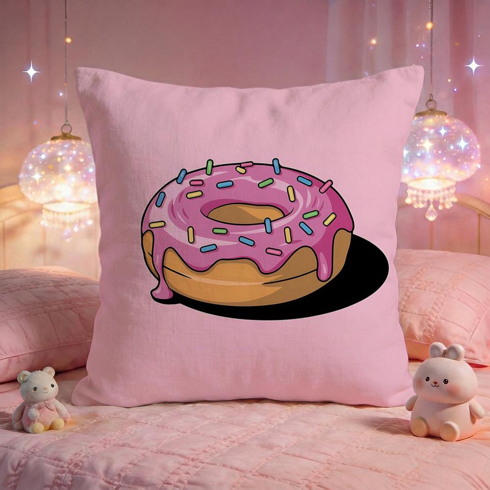 Sweet Donut Sprinkle Cushion Cover Premium Comfort Reversible Pillow Cove Two In One Design for Any Room Car Interior