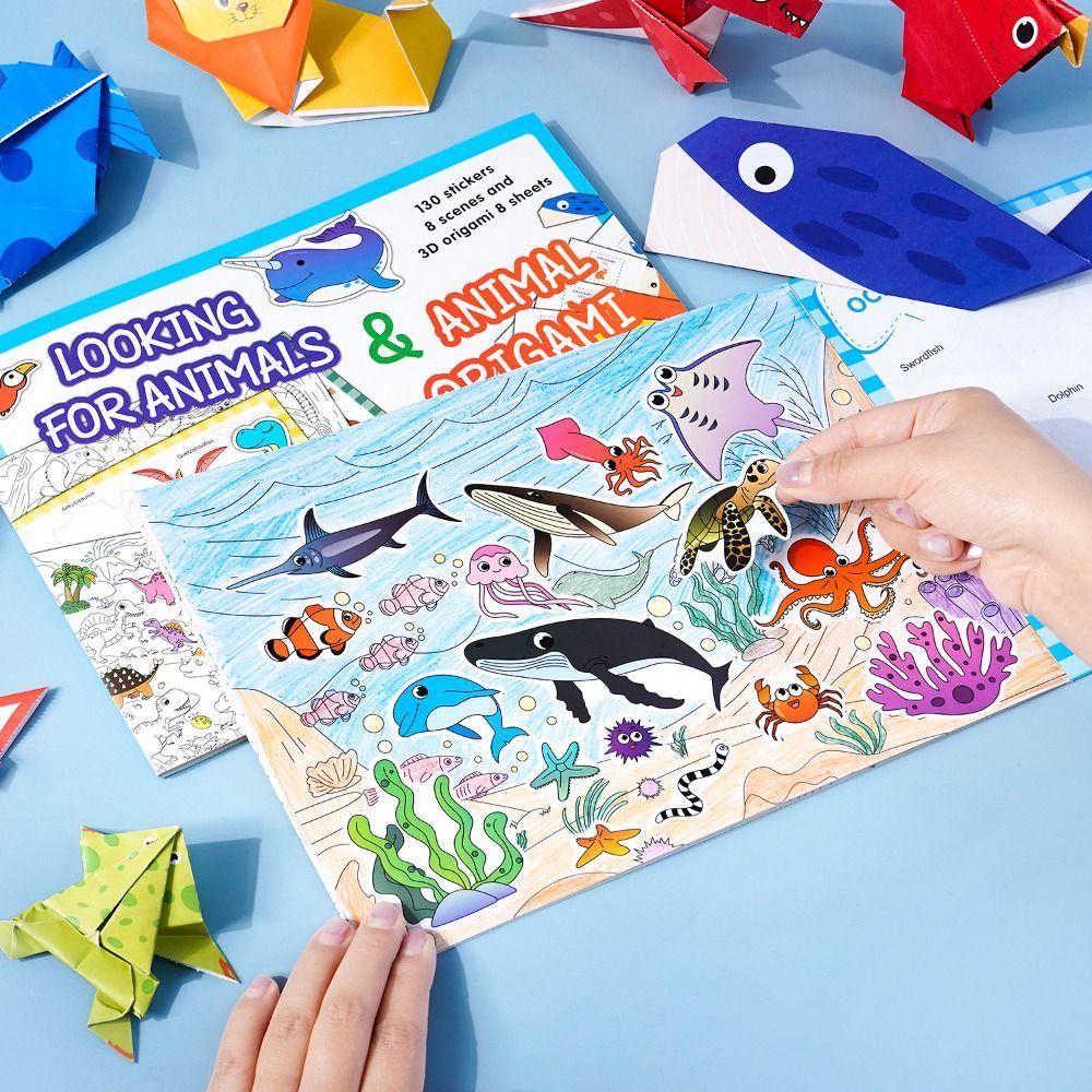 Creative Search Find Sticker Book Funny Digital Sticker Book 3D Origami Books Early Education