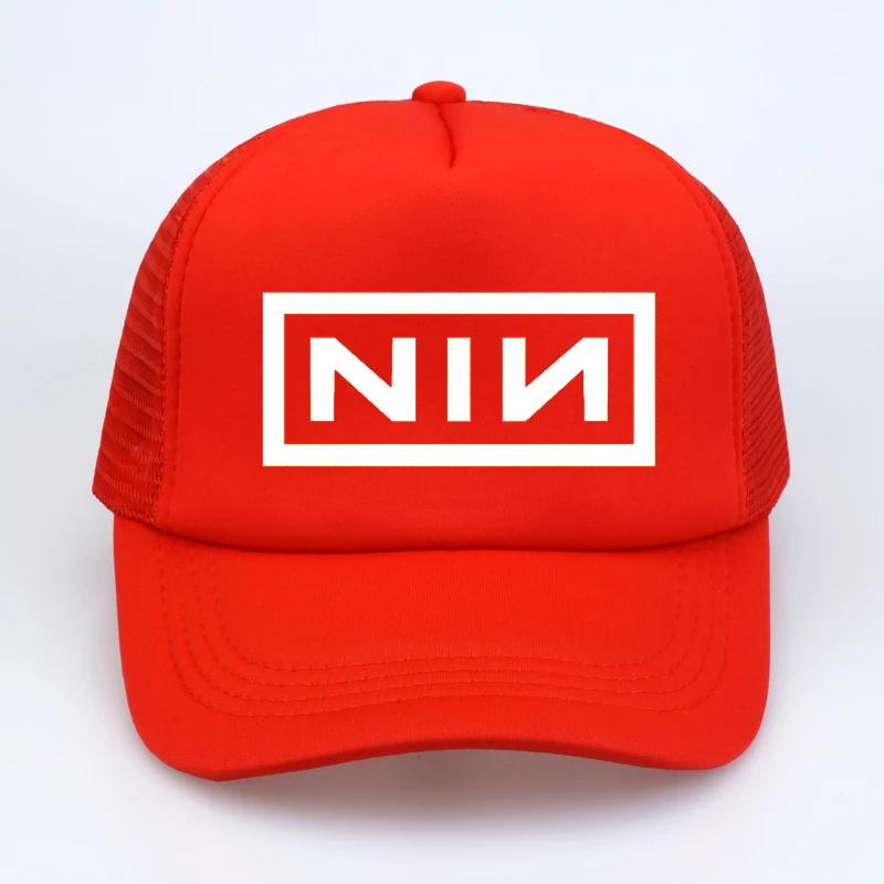

rock Nine Inch Nails Baseball Cap Unisex Women print letter hats Cool summer Mesh Net Trucker Cap Dad Hat