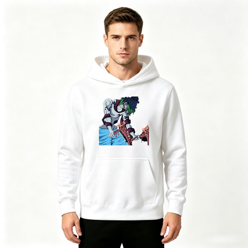 Men Anime Print Pullover Hoodie Casual Long Sleeve Streetwear Sweatshirt