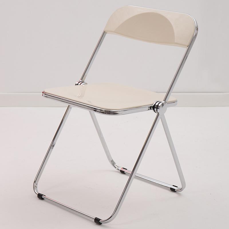Acrylic Folding Chair Electroplated Silver Legs Folding Dining Chair Clothing Store Photograph