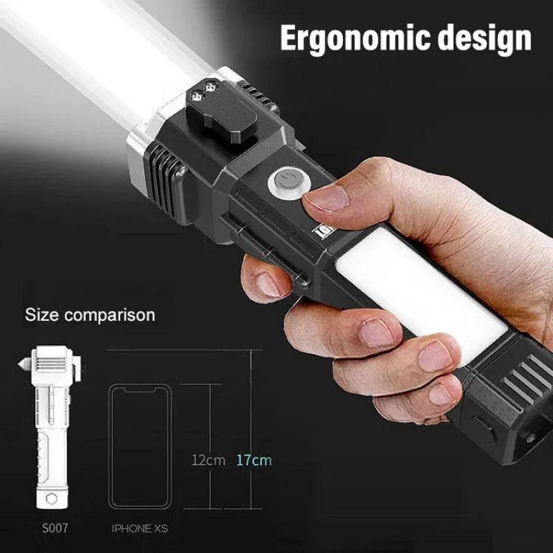 3pcs Multifunctional Safety Hammer Auto Repair Work Light Charging Treasure Emergency Broken Window Escape Outdoor Bright Flashlight