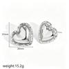 18k Gold Plated Heart Stainless Steel Stud Earrings for Women - Fashionable and Versatile European-American Style