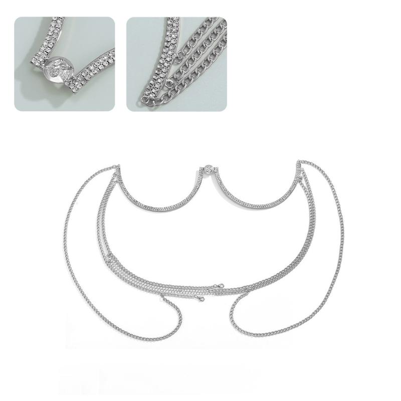 Body Jewelry Chest Bracket Bras Chain Body Chain Bra For Women Sexy for Rhinestone U-Shaped Bikini Chest Bracket Bra Cha