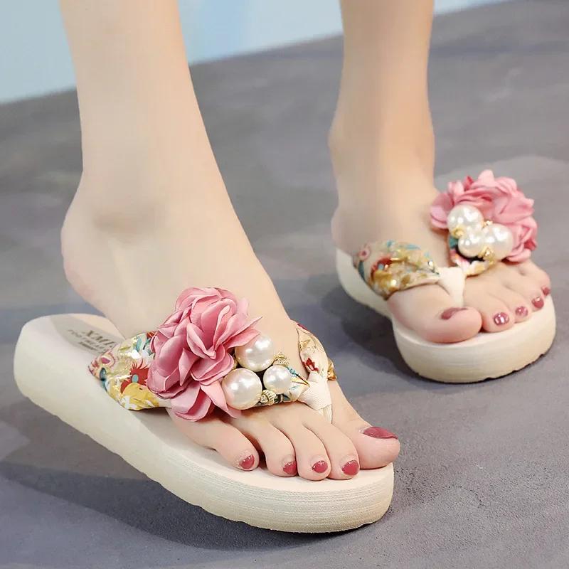 Fashion Fashion Women Beach Flip Flops Summer Sandals Slip- Resistant Flip Flops Women Slippers Outdoors Sandals  Big Size 35-41