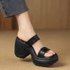 Fashion Women Chunky Platform Slippers High Heels Sandals New Trend Fad Heeled Shoes Pumps 2025 Summer Woman Casual Slides Flip-flops