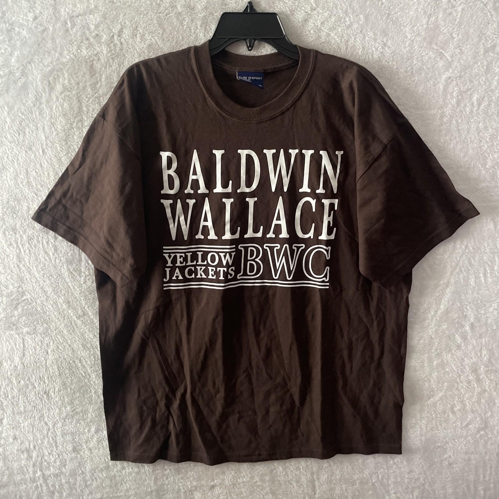 MV Sport Mens T Shirt Baldwin Wallace NCAA Brown Medium Crew Neck Short Sleeve S разноцветный