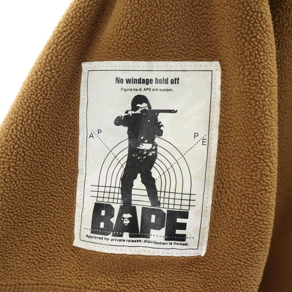 A BATHING APE Long sleeve freeze trainer S Brown Polartec Men's Used