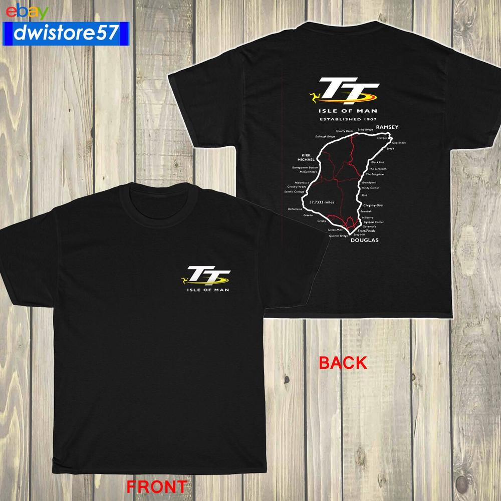 New Isle of Man TT Racing Track Map Island Logo Many Color Unisex T-Shirt S-5XL Unisex T-Shirt S