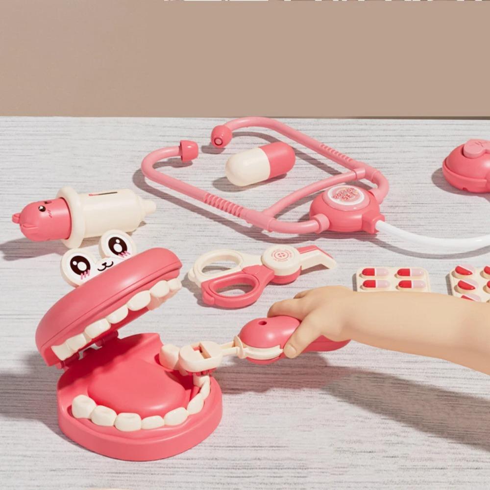 Medical Toy Children's Play House Plastic Simulation Dentist Set Pretend Role Play Toy Brushing Teeth Model Stethoscope Gifts