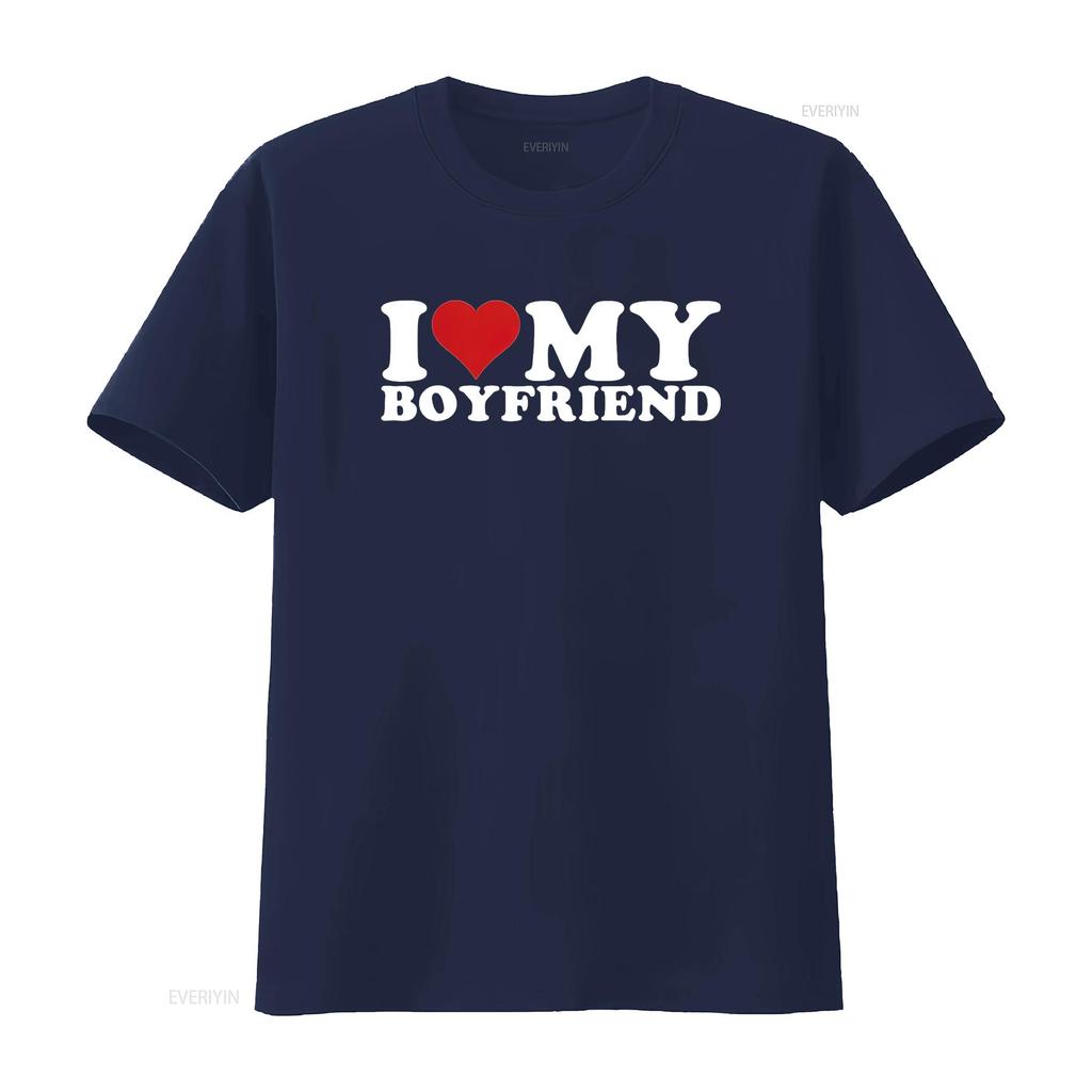 I Love My Boyfriend Heart BF T Shirt Black L Vintage Washed Designer Clothes Graphic Soft Homme Top For Everyday Wear