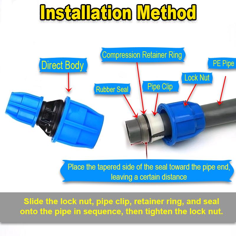 PE Pipes Reducer Connector 20/25/32/40/50/63mm Plastic PVC Fittings Reducing Water Pipe Joint for Irrigation