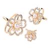 3Pcs/Set Flower Scarf Ring Elegant Silk Scarf Rings Rhinestone Scarf Clip Rings for Women Neckerchiefs Shawls