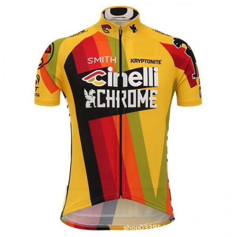 Cinelli Mens Cycling Jersey Short Sleeve Breathable Performance Bike Shirt Road Mountain Riding Season